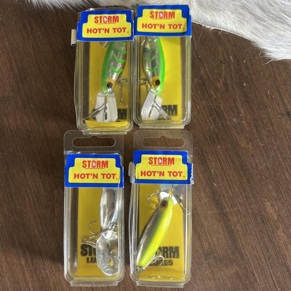 4 Walleye Trout Lures Storm Hot N Tot HTR95-149 Metallic Herringbone SP Colors